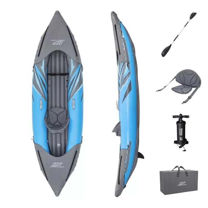 Надувная байдарка "Surge Elite X1 Kayak" 305x91х40см, алюм.весло 230см, насос 62086, до 100кг