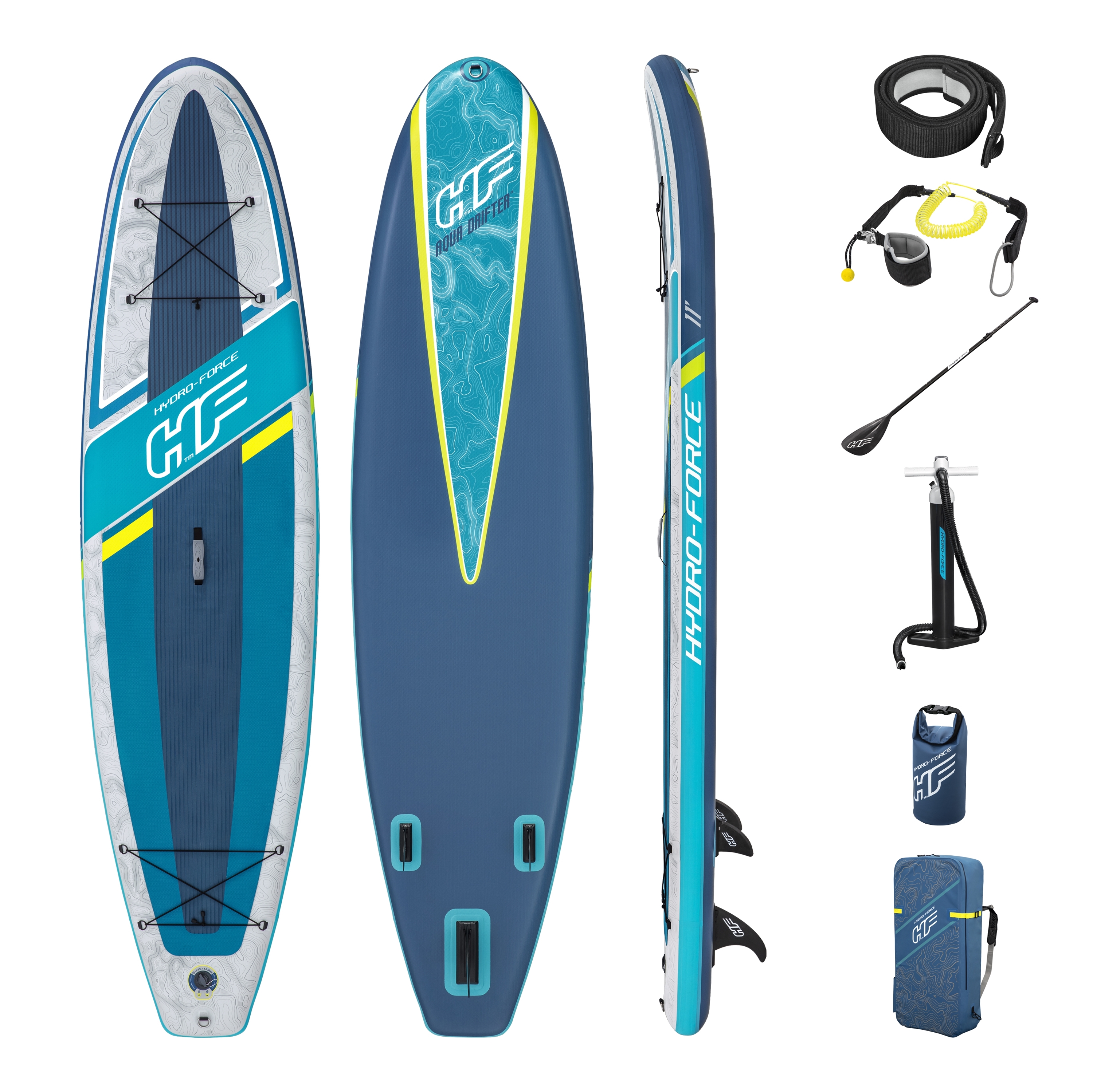 SUP-доска "Aqua Escape" 335x84x15см , насос, весло, рюкзак, лиш, 3 плавника, ремнабор, водонепроница