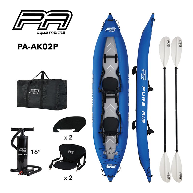 Надувная байдарка PA-AK02P 412x80см, насос, весла, сиденье, сумка, до 180кг