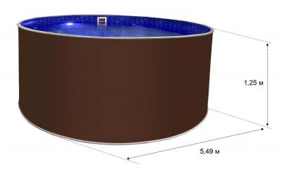 Круглый бассейн 549х125см "Темный шоколад (RAL 8017)" 27900л