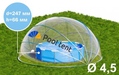 Круглый купольный тент павильон Pool Tent 4,5м. для бассейнов и СПА, синий