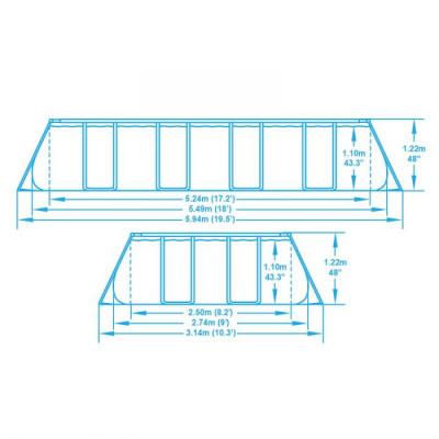 Каркасный бассейн Power Steel 549х274х122см, 14812л, фил.-насос 5678л/ч, лестница, тент