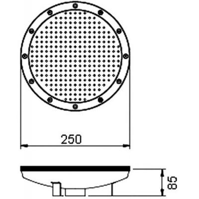 Круглая панель гейзера Д250 мм, 2" внешняя резьба (пленка)