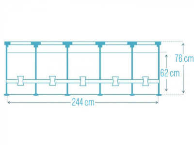 Каркасный бассейн Pink Metal Frame 244х76см, 2843л, фил-насос 1250л/ч