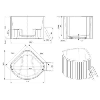 Купель Aquaviva Корнер плюс KL160D Дуб