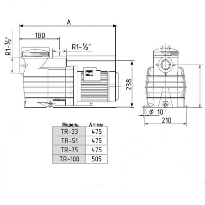 Насос Fiberpool TR-51 однофазный (XBTRM005)