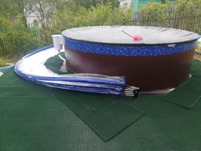 Круглый купольный тент павильон Pool Tent 5,0м для бассейнов и СПА, серый