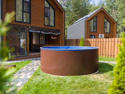 Круглый бассейн 550х125см (темный шоколад RAL 8017), чаша 0.4 мм