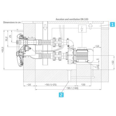 Противоток BADUJET Vogue Deluxe, 58 м3/ч, с RGB прож. LED, 3~ 400/230 В, 3,18/2,60 кВт (ОСН. К-Т)