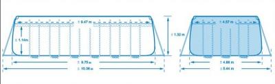 Каркасный бассейн Ultra Frame 975х488х132см, 54368л, комб.фил.-насос 10000л\ч, лестница, тент, подст