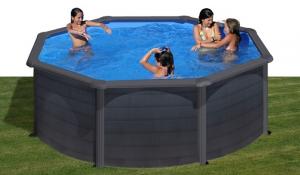 Круглый бассейн, серия "KEA" 350х120см, имитация Дерево