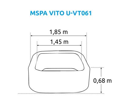 СПА-бассейн 185х185х68см "Vito" 930л, квадратный, аэромассаж