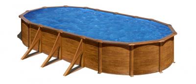 Овальный бассейн, серия "PACIFIC" 730x375x120см, имитация Дерево