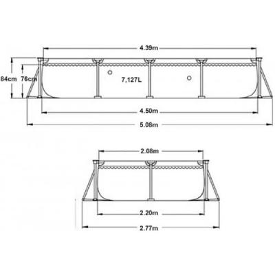 Каркасный прямоугольный бассейн 450х220х84см, 7127л