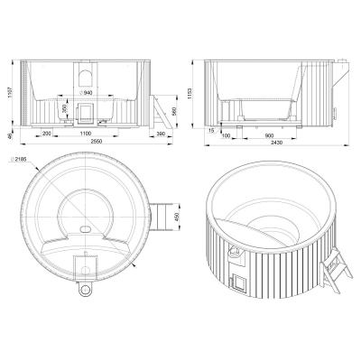 Купель круглая Aquaviva Элит KFE220SM Сосна мореная