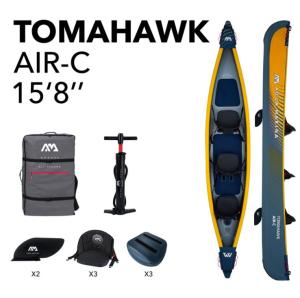 Надувная байдарка "Tomahawk AIR-C" 478x88см, насос, сиденье, киль, рюкзак, до 260кг