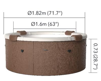 СПА-бассейн 182х70см "Rova", круглый, гидромассаж, аэромассаж.(4 коробки A.B.C.D)