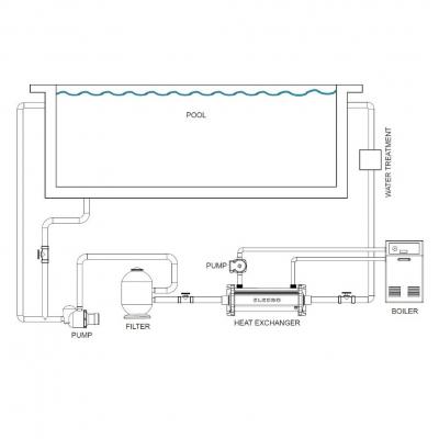 Теплообменник Elecro WHE 75 кВт (titanium)