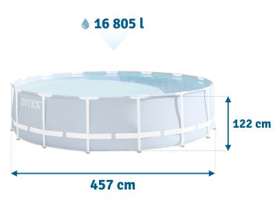 Каркасный бассейн Prism Frame 457х122см, 16805л, фил.-насос 3785л\ч, лестница, тент, подстилка