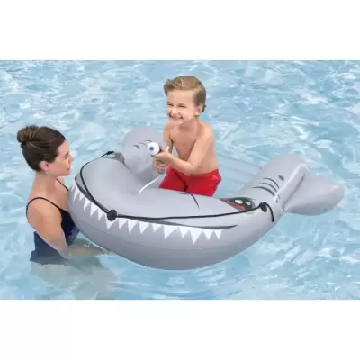 Надувной матрас-плот для плавания 160x115 см "Акула" с ручками, до 45кг, от 3 лет