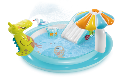 Игровой центр 201х170х84см "Аллигатор" с разбрыз., горкой и игрушками, 160л, до 54кг, от 2 лет