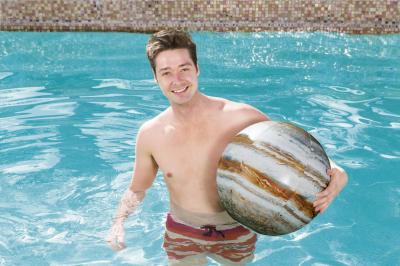 Пляжный мяч 61см "Планета Юпитер" с подсветкой, от 2 лет