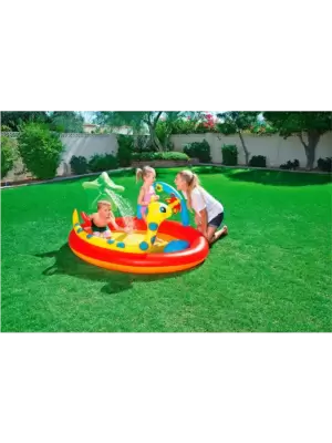Игровой бассейн 192х150х88см с разбрызгивателем и кольцами, 160л