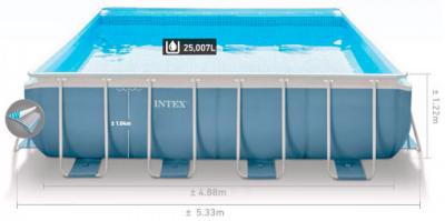 Каркасный бассейн Prism Frame 488х488х122см, 25007л, фил.-насос 5678л\ч, лестница, тент, подстилка