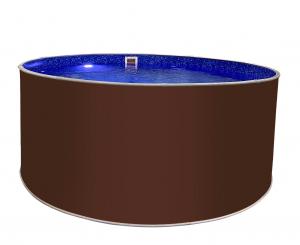 Круглый бассейн ЛАГУНА 450 х 125 см (темный шоколад RAL 8017) чаша 0,4мм
