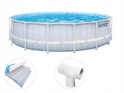 Каркасный бассейн Chevron Prism Frame 488х122см, 19156л, фил.-нас. 5678л\ч, лестница, тент, подст.