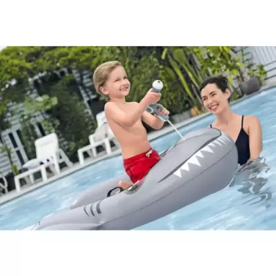 Надувной матрас-плот для плавания 160x115 см "Акула" с ручками, до 45кг, от 3 лет
