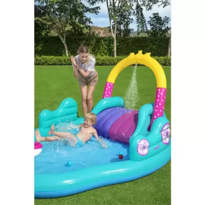 Игровой центр 274х198х137см "Волшебный единорог" с разбрыз., горкой и игрушками, 220л, от 2 лет