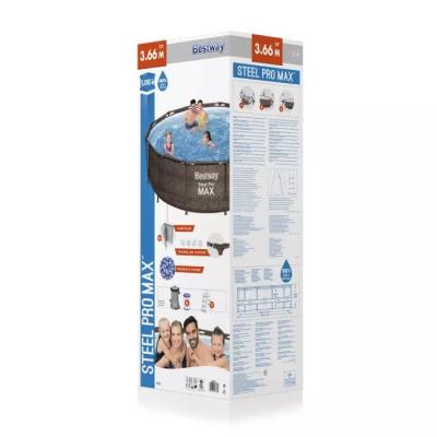 Каркасный бассейн Steel Pro Max 366х100см "Ротанг" 9150л, фил.-насос 2006л/ч, лестница