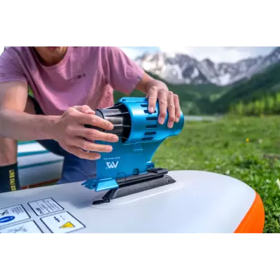 SUP-доска "AM go iSUP" 366х15см, плавник с электромотором BLUEDRIVE S и аккумулятором, весло, лиш, киль, ремнабор
