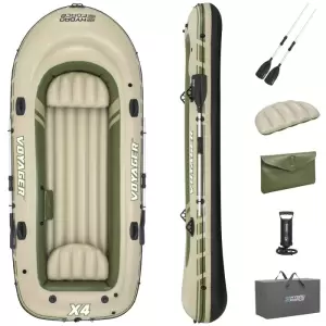 Надувная лодка "Voyager X4 Raft" 350х145см, вёсла 62064, насос 62003, до 480кг