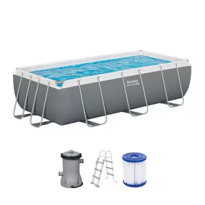 Каркасный бассейн Power Steel 404х201х100см, 6478л, фил.-насос 2006л/ч, лестница