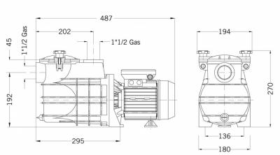 Насос для морской воды "Mini" с предфильтром 230B 10 м3/ч