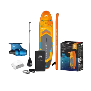 SUP-доска "AM go iSUP" 320х15см, плавник с электромотором BLUEDRIVE S и аккумулятором, насос, весло, лиш, киль, ремнабор