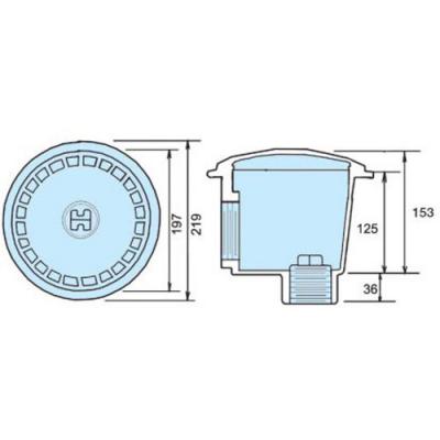 Слив донный антивихревой Hayward WG1054AVE 2" под бетон