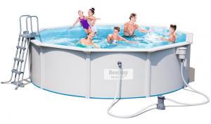 56382 BW, BestWay, Стальной бассейн Hydrium Pool Set 460х120 см, 17430 л с фил.-насос 3028л/ч, лест., подстилкой., уп.1