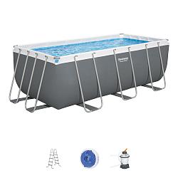 Каркасный бассейн Power Steel 412х201х122см, 8124л, песч.фил.-нас. 3028л/ч, лестница