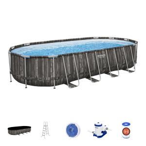Каркасный бассейн Power Steel 732x366x1.32см, 28068 л, фил.-нас. 9463 л\ч, лестн, тент, попл.-доз