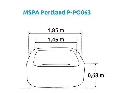 СПА-бассейн 185х185х68см "Portland" 930л, квадратный, аэромассаж