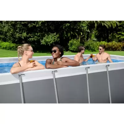 Каркасный бассейн Power Steel 488х244х122см, 11532л, фил.-насос 3028л/ч, лестница, тент, попл.-доз.