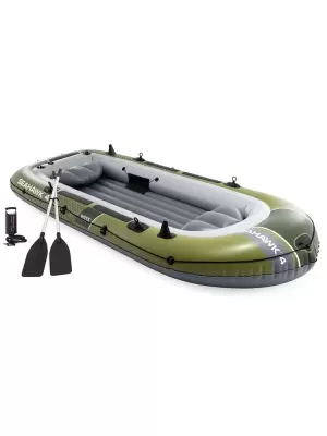 Надувная лодка "Seahawk 4" 351х145х48см, алюм.вёсла 137см, насос 68614, до 480кг