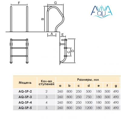 Лестница Aquaviva SP-315 (3 ступ.) из 2-х элементов